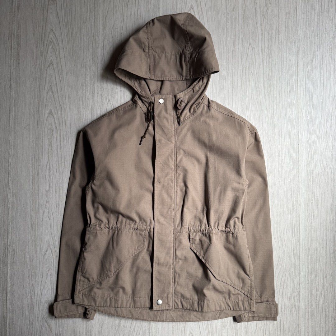 GU Khaki Ripstop Parka Jacket (Category: Coats, Jackets and Outerwear) located in Zamboanga. Submitted by rustic.rev (Listing ID 1467968095, Image 1). Description: GU Khaki Ripstop Parka Jacket Like new condition Tagged: S Actual Measurements: Pit to pit: 21.5” Length: 25” Shoulders: 21” Sleeves length: 21.5”.