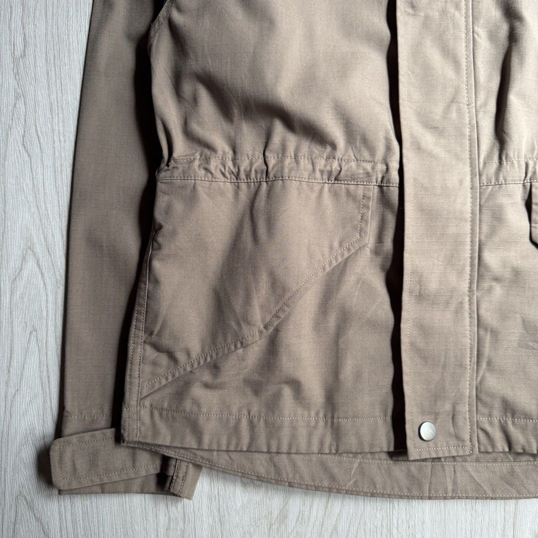 GU Khaki Ripstop Parka Jacket (Category: Coats, Jackets and Outerwear) located in Zamboanga. Submitted by rustic.rev (Listing ID 1467968095, Image 3). Description: GU Khaki Ripstop Parka Jacket Like new condition Tagged: S Actual Measurements: Pit to pit: 21.5” Length: 25” Shoulders: 21” Sleeves length: 21.5”.