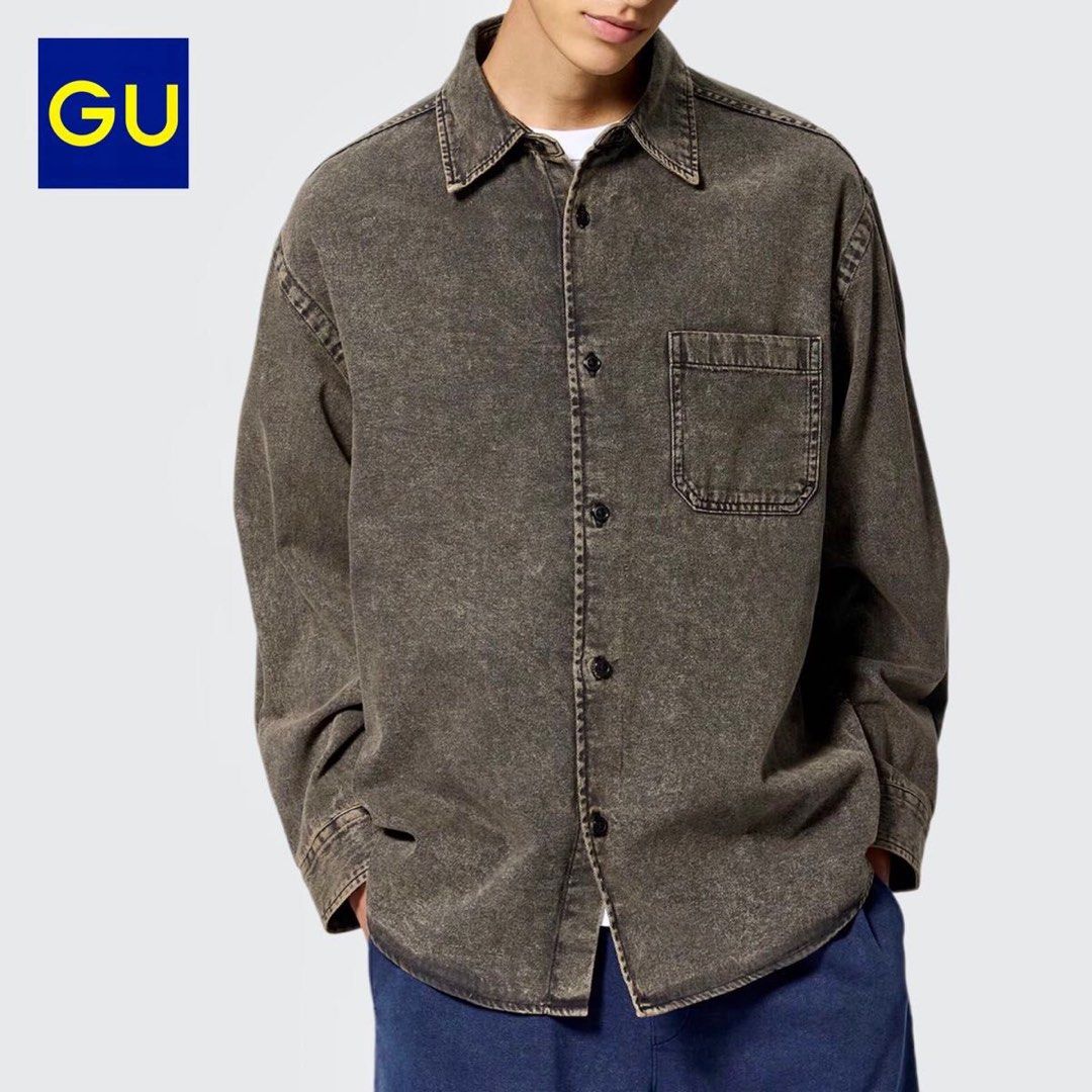 GU WASHED DENIM SHIRT (Category: Formal Shirts) located in Puerto Princesa. Submitted by kelvinfabr75674 (Listing ID 1467343919, Image 1). Description: Size S 22 width 27 length NO ISSUE EXCELLENT CONDITION Color rate 10📌.