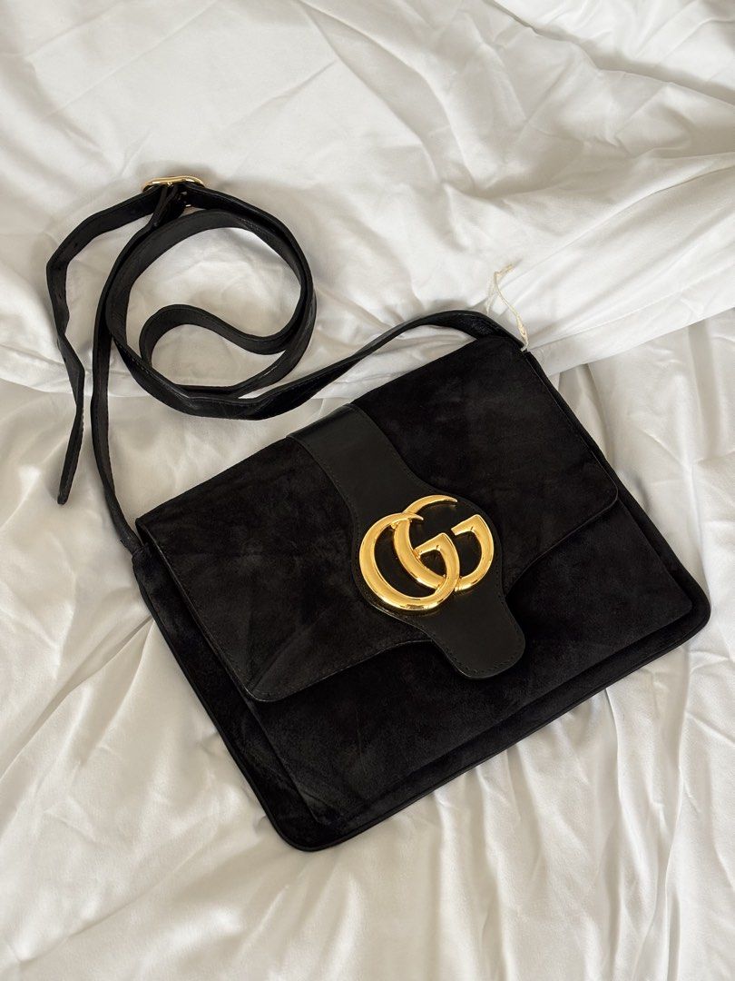 Gucci Arli Medium Suede Bag (Category: Luxury Bags & Wallets) located in Muntinlupa City. Submitted by closet.confessions (Listing ID 1467856179, Image 3). Description: Unused but stored for a long time resulting to wrinkles on the leather With dustbag & care card ‼️SRP of 155k!!! 💯 authentic as always! .