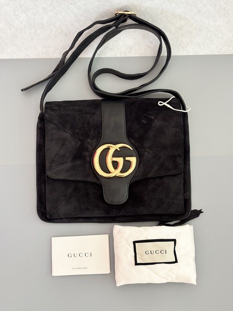 Gucci Arli Medium Suede Bag (Category: Luxury Bags & Wallets) located in Muntinlupa City. Submitted by closet.confessions (Listing ID 1467856179, Image 2). Description: Unused but stored for a long time resulting to wrinkles on the leather With dustbag & care card ‼️SRP of 155k!!! 💯 authentic as always! .