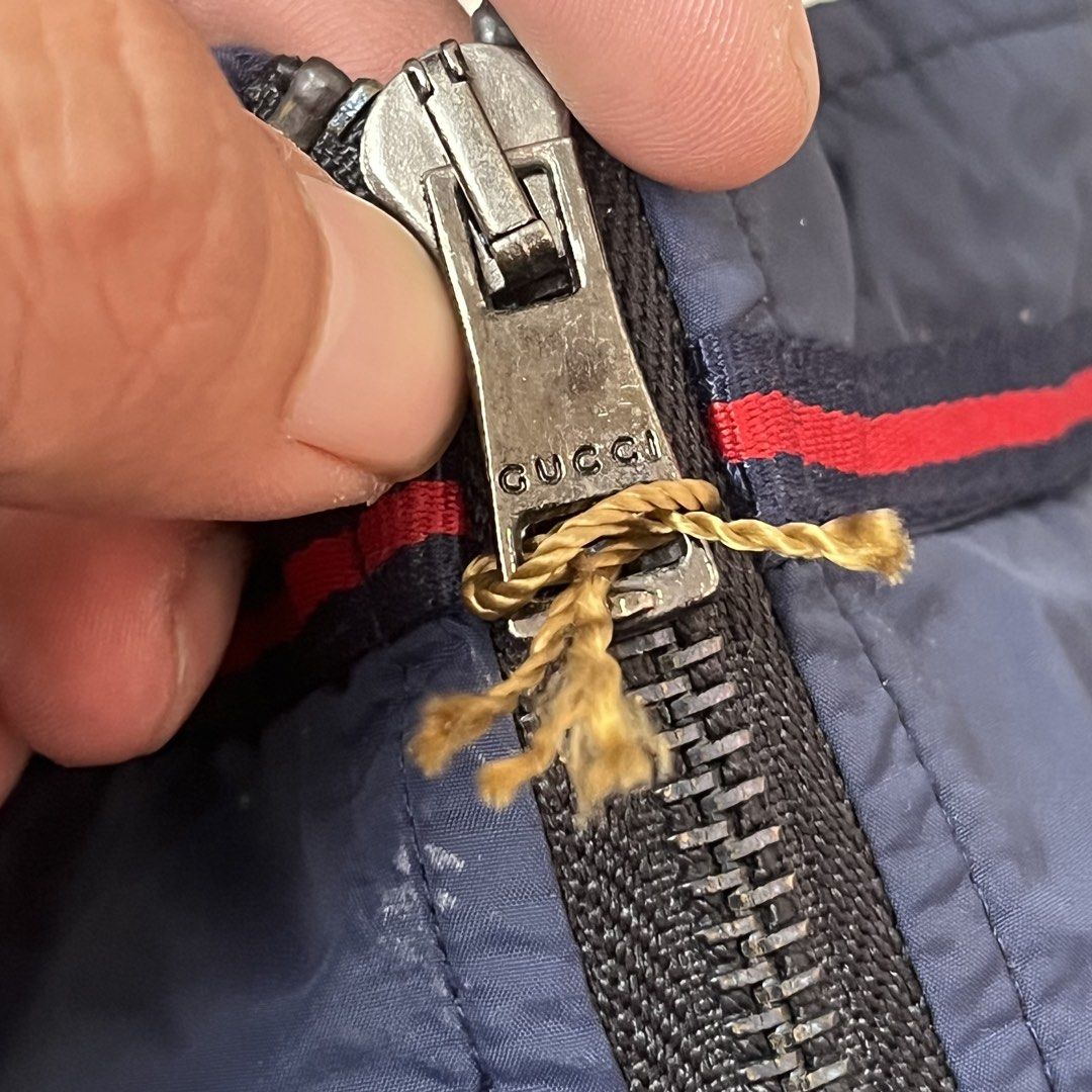Gucci nylon jacket (Category: Coats, Jackets and Outerwear) located in Manila. Submitted by royaldripmanila (Listing ID 1467934680, Image 2). Description: Have issue cut W19.5 L24.