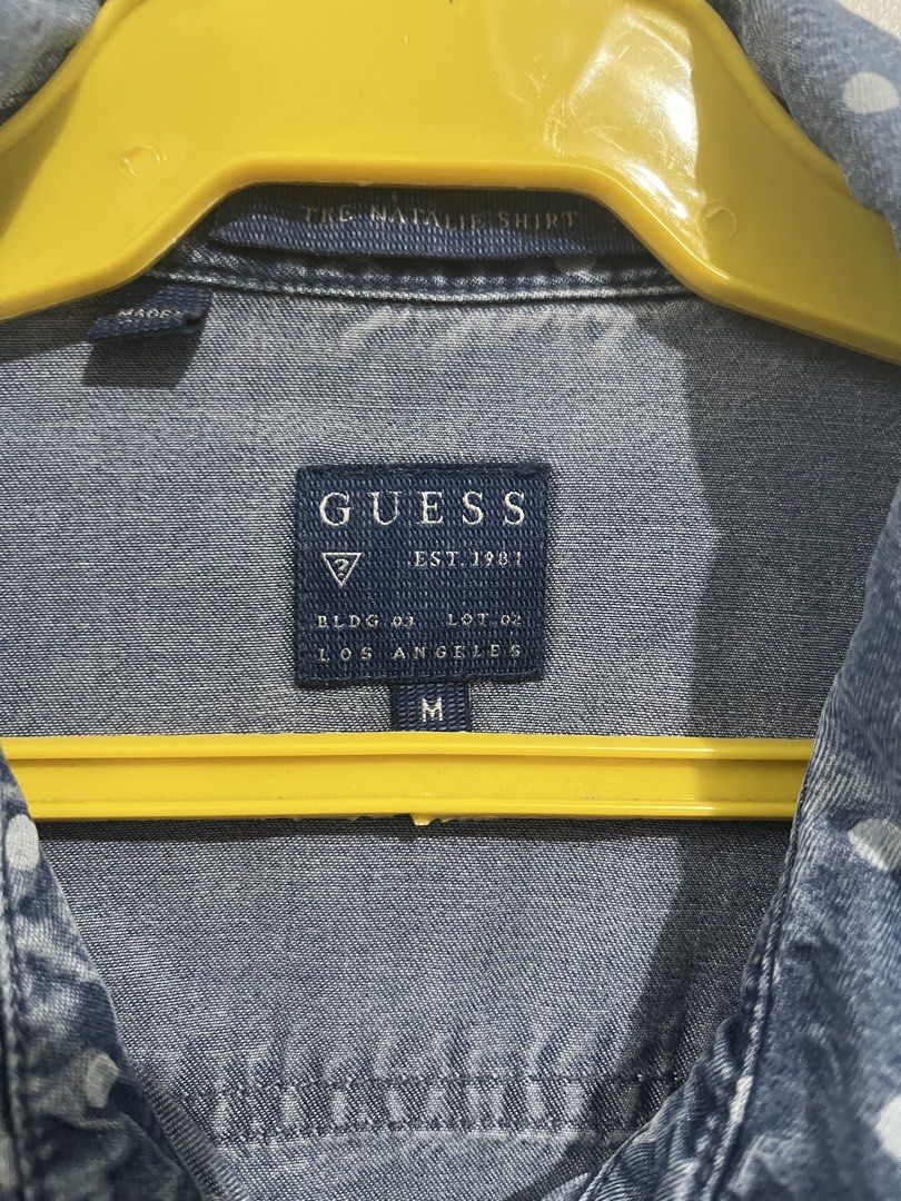Guess Denim Longsleeves (Category: Longsleeves) located in Manila. Submitted by jhcollections (Listing ID 1467922901, Image 2). Description: Original Guess Denim Polka Longsleeves - medium on label - actual photos posted - J&t/grab/lalamove.