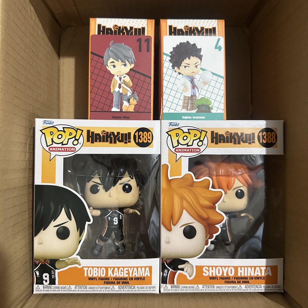 HAIKYU FUNKOPOP AND POPMART (Category: Action & Battle Toys) located in Abucay. Submitted by aizenthethird (Listing ID 1467914607, Image 1). Description: HAIKYU FUNKO POP KAGEYAMA TOBIO - 1200 HINATA SHOYO - 1000 (has small tear) POPMART 650 each LOC: BALIUAG BULACAN MOD: MEET UP JNT LBC MOP: CASH GCASH MARIBANK.