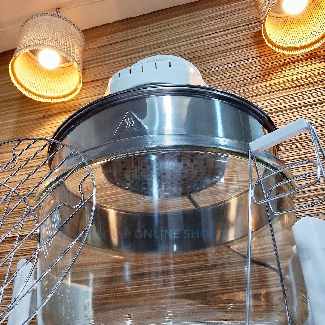 Hanabishi Turbo Broiler Model HTB-150 (Category: Cookware & Accessories) located in Manila. Submitted by oliviamart46884 (Listing ID 1467909604, Image 2). Description: ✨️ Brandnew Hanabishi Turbo Broiler with Extender (HTB-150) Description💯 ✅Tough tempered glass pot ✅Pilot lamp power and heat indicator ✅With low rack, high rack, tong ✅Rated voltage: 230V ✅Rated frequency: 60Hz ✅Packing size: 362x362xx230mm ✅Unit dimension: 390x330x330mm.