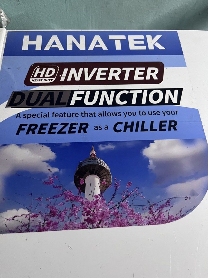 Hanatek HD Inverter Dual Function Chest Freezer and Chiller (Category: Refrigerators and Freezers) located in Manila. Submitted by marfelizef99615 (Listing ID 1467926208, Image 1). Description: - Brand: Hanatek Chest Freezer - HD Inverter Technology for energy efficiency - Dual function: easily switches between freezer and chiller modes - Clean white exterior design - Spacious interior with 2 separate compartments - Includes 1 wire basket and 1 b
