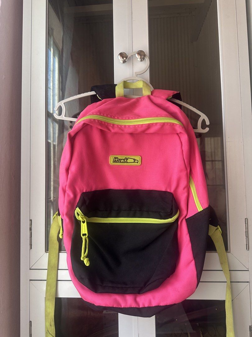 Hawk Neon Pink Backpack (Category: Backpacks) located in Cagayan de Oro. Submitted by zm1.declutter (Listing ID 1467905150, Image 1). Description: with washable stains.