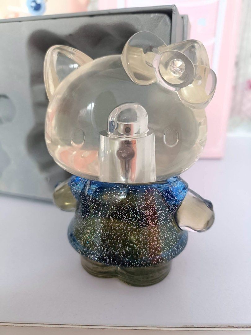 Hello Kitty Eau de Toilette 50ml with Box (Category: Fragrance & Deodorants) located in Manila. Submitted by janetecson05 (Listing ID 1467844306, Image 2). Description: - Authentic Sanrio licensed product - 50ml Eau de Toilette fragrance - Adorable bottle shaped like Kitty in a sparkly blue dress - Features a cute rhinestone detail on the bow - Clear head design with spray nozzle underneath - Includes original blue gift box - Great gift idea or a