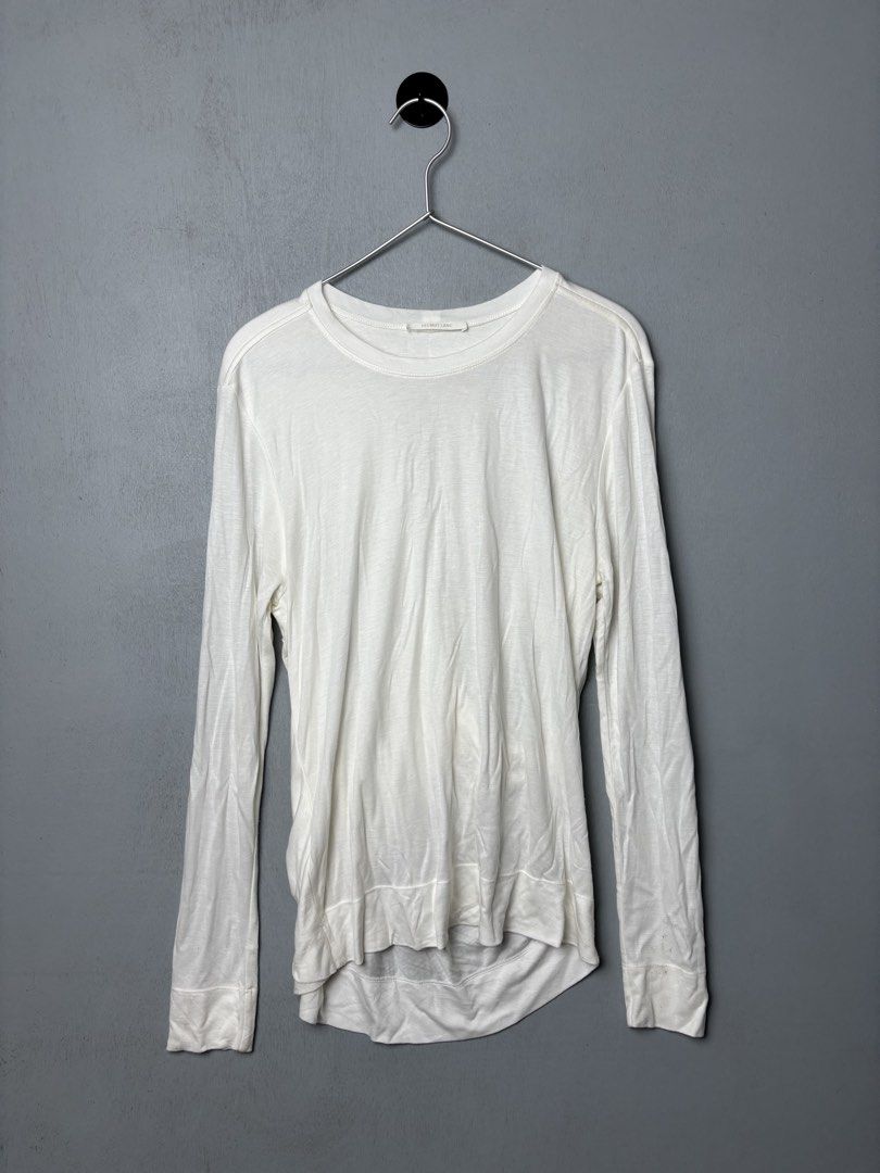 Helmut Lang Open Twist-Back Long Sleeve Top (Category: Longsleeves) located in Mandaluyong City. Submitted by fellas_ph (Listing ID 1467961996, Image 1). Description: Excellent condition No issues Size S 19" Width 26" Length.