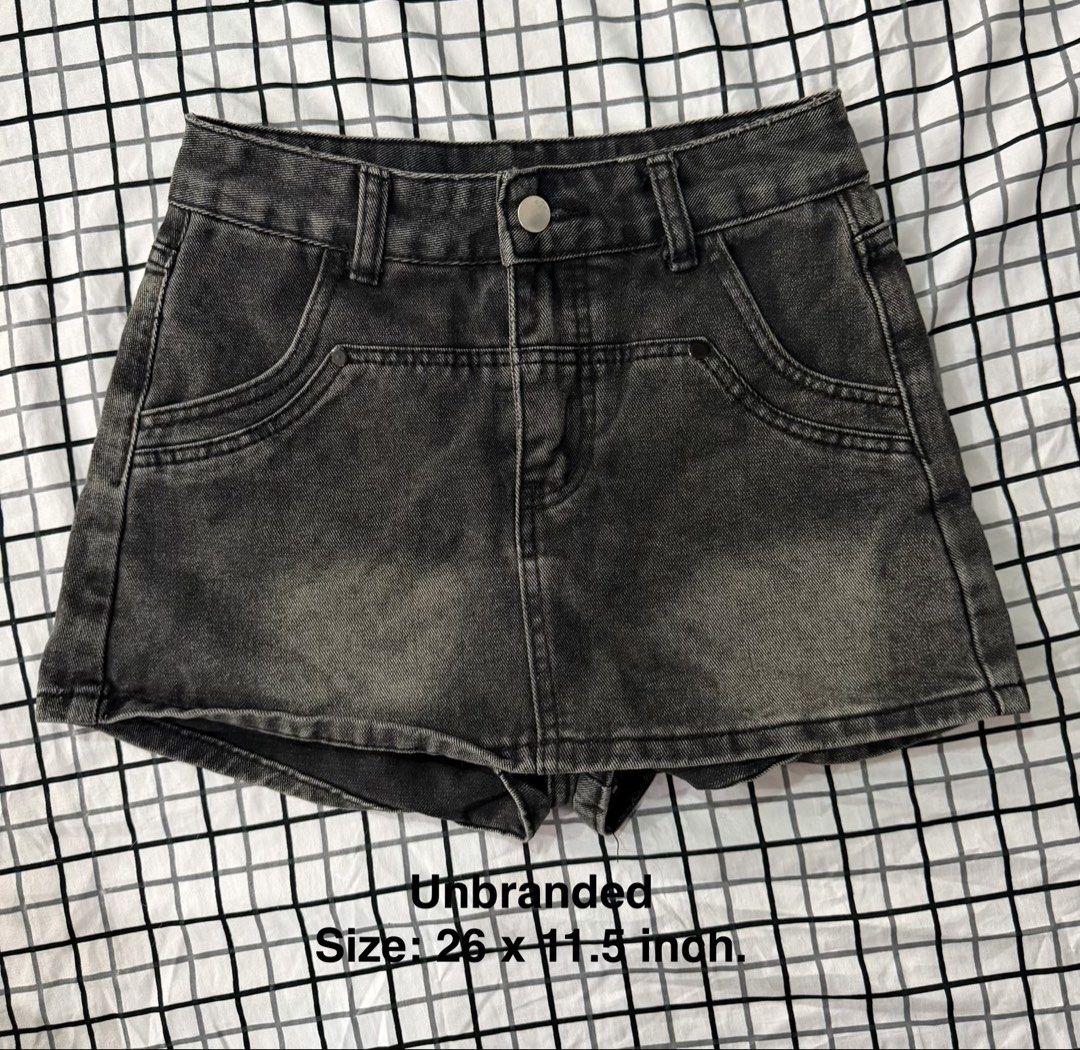 high-waisted denim mini (skort) (Category: Shorts) located in Manila. Submitted by pinkyswearshop2.0 (Listing ID 1467897619, Image 1). Description: .