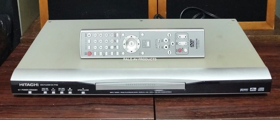 Hitachi DV-P700 DVD Player with Remote DV-RM700 (Category: Blu-Ray & Media Players) located in Bulacan. Submitted by ronald277077025 (Listing ID 1467921898, Image 1). Description: HITACHI DVD/CD PLAYER DV-P700 ORIGINAL REMOTE CONTROL INCLUDED MP3 FILES PLAYBACK FULLY OPERATIONAL FAST READING 110 VOLTS DIMENSIONS: W43 x H5 x D22 CM Location: Sta Maria Bulacan Shipping at buyers expense.