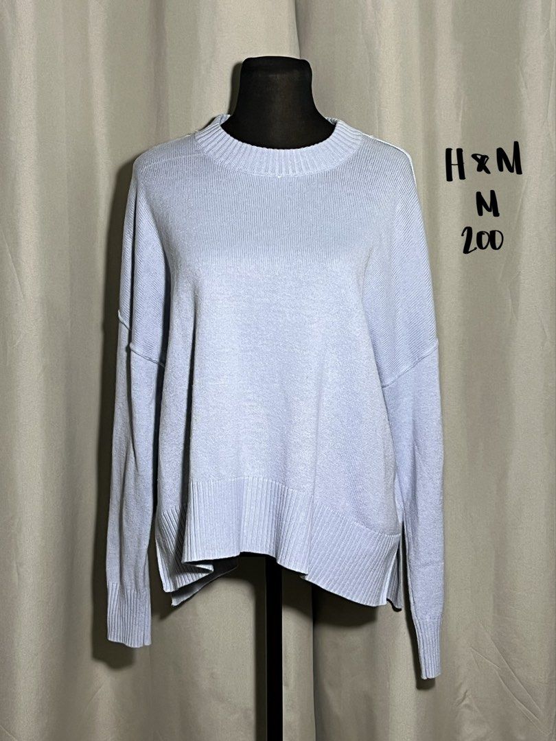 H&M dusty blue relaxed fit jumper (Category: Longsleeves) located in Las Pinas. Submitted by jilanah (Listing ID 1468029414, Image 1). Description: .