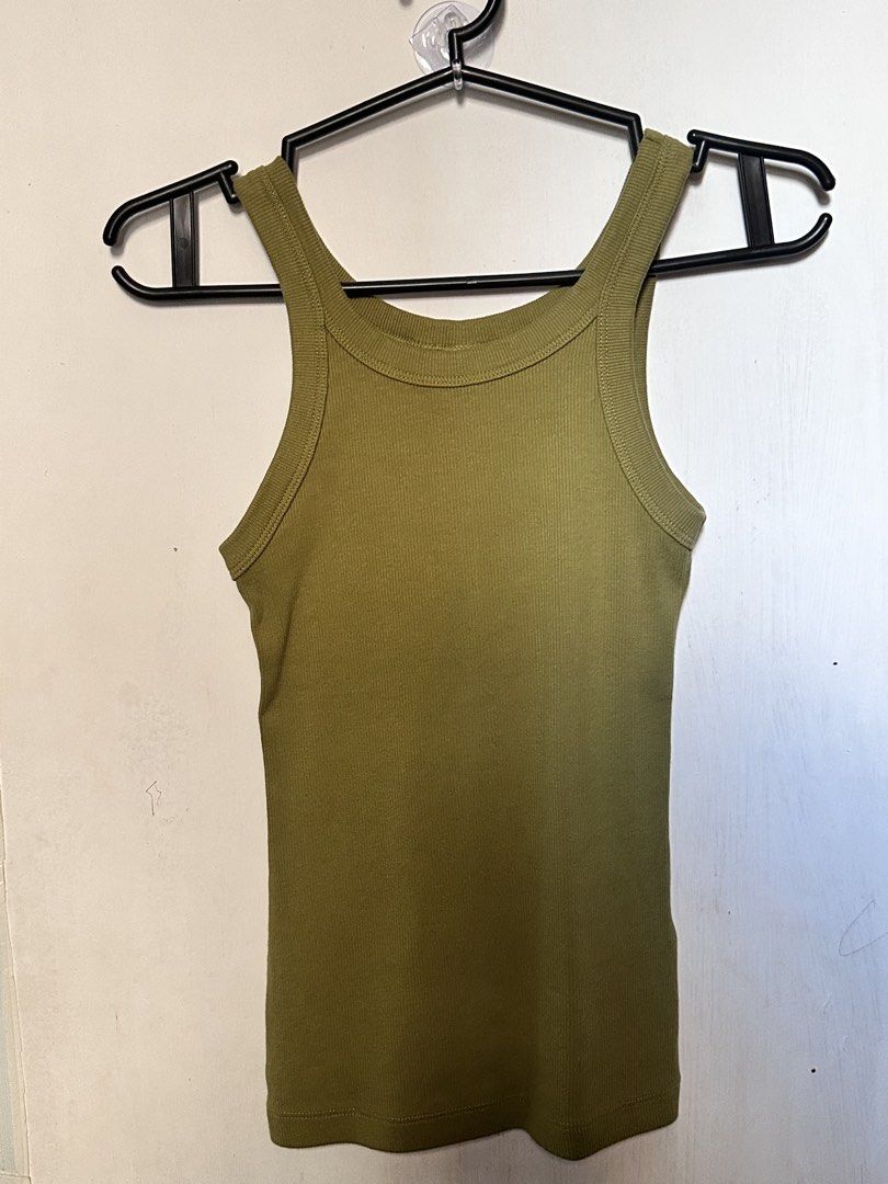 H&M tanktop (Category: Sleeveless) located in Cavite. Submitted by chicfinds.slay (Listing ID 1467932241, Image 1). Description: ✨best fit xxs-semi medium ✨ like new condition ✨avocado green color.