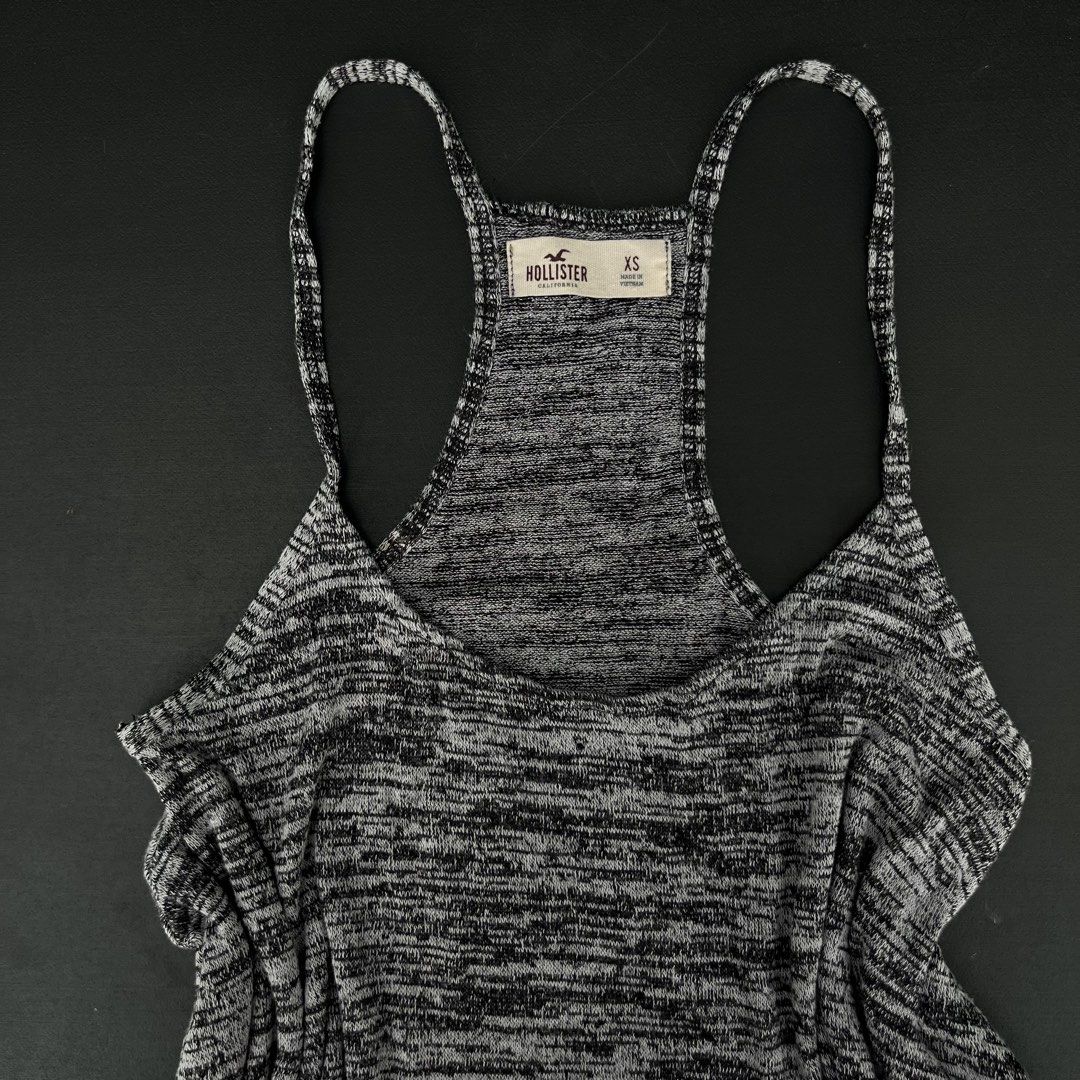 Hollister Raceback tank top (Category: Sleeveless) located in Surigao. Submitted by rynryngoaway (Listing ID 1467876695, Image 2). Description: Hollister race back gray tank top size xs currently hearing offers in other platforms, dm ur offer if interested (no issue).