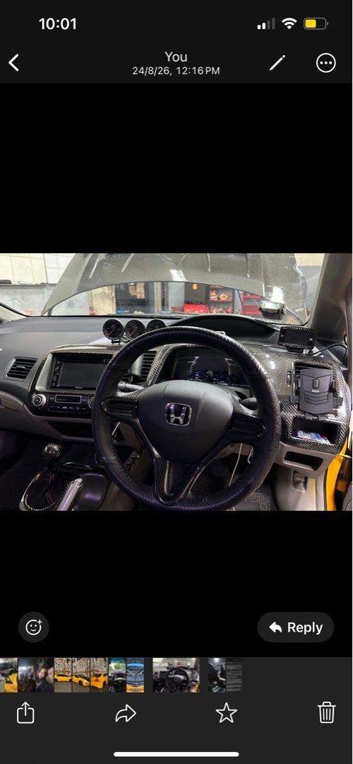 Honda Civic Fd4 Auto (Category: Used Cars) located in Singapore. Submitted by zachhyboi (Listing ID 1467851983, Image 3). Description: Mod list: drift racing exhaust full system, rays forged rim, js racing cf hood, js racing cf spoiler, tanabe coilover, ksport bbk, sscus and bride front seat & more. For the enthusiasts. Save this piece before it goes to the scrapyard. Viewing Location: Fernvale st.
