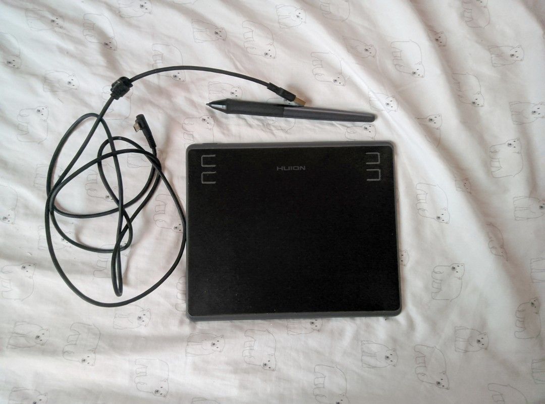 Huion HS64 Graphics Drawing Tablet with Pen and Cable (Category: Art & Prints) located in Butuan. Submitted by kkkai.zzzzz (Listing ID 1467851209, Image 1). Description: - Huion HS64 Drawing Tablet - Original Price: P1750 - Inclusions: Stylus pen and USB cable - Has few scratches on the tablet. Stylus tip may need replacement but still useable - Perfect for beginner digital artists and osu players.