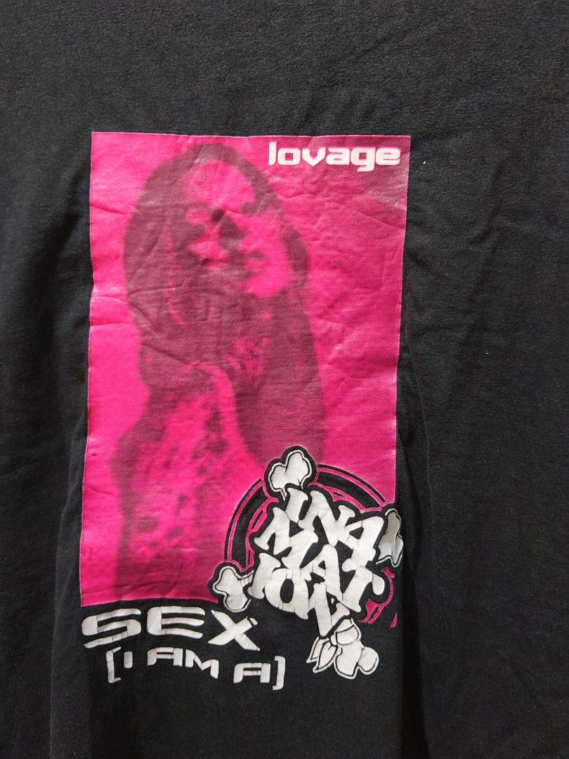 In4mation (Sexual Tee) (Category: Tshirts & Polo Shirts ) located in Taguig. Submitted by thriftedminds (Listing ID 1468011908, Image 3). Description: Item: In4mation (Lovage, Sex, I Am A)🔥 ‎Size: Cut white tag ‎Width: 20 ‎Length: 28 ‎Condition: Excellent ‎Issue: Hairlines DM to purchase 📩.