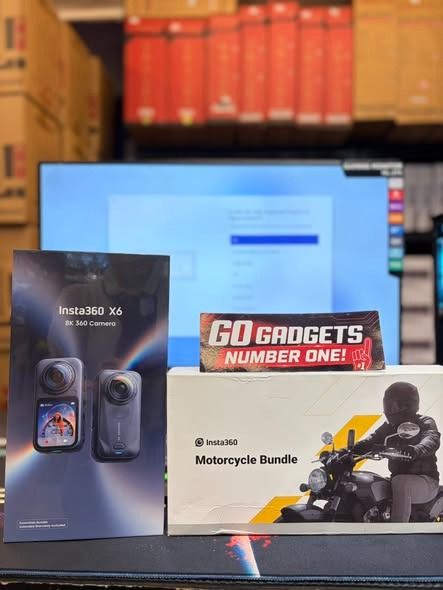 INSTA360 X6 ESSENTIALS + MOTORCYCLE KIT (Category: Video Cameras) located in Makati City. Submitted by eckang12 (Listing ID 1467924497, Image 1). Description: - 📷 Perfect for: ✔ Motorcycle rides ✔ Motovlogging ✔ Travel videos ✔ Content creation ✔ Action shots.