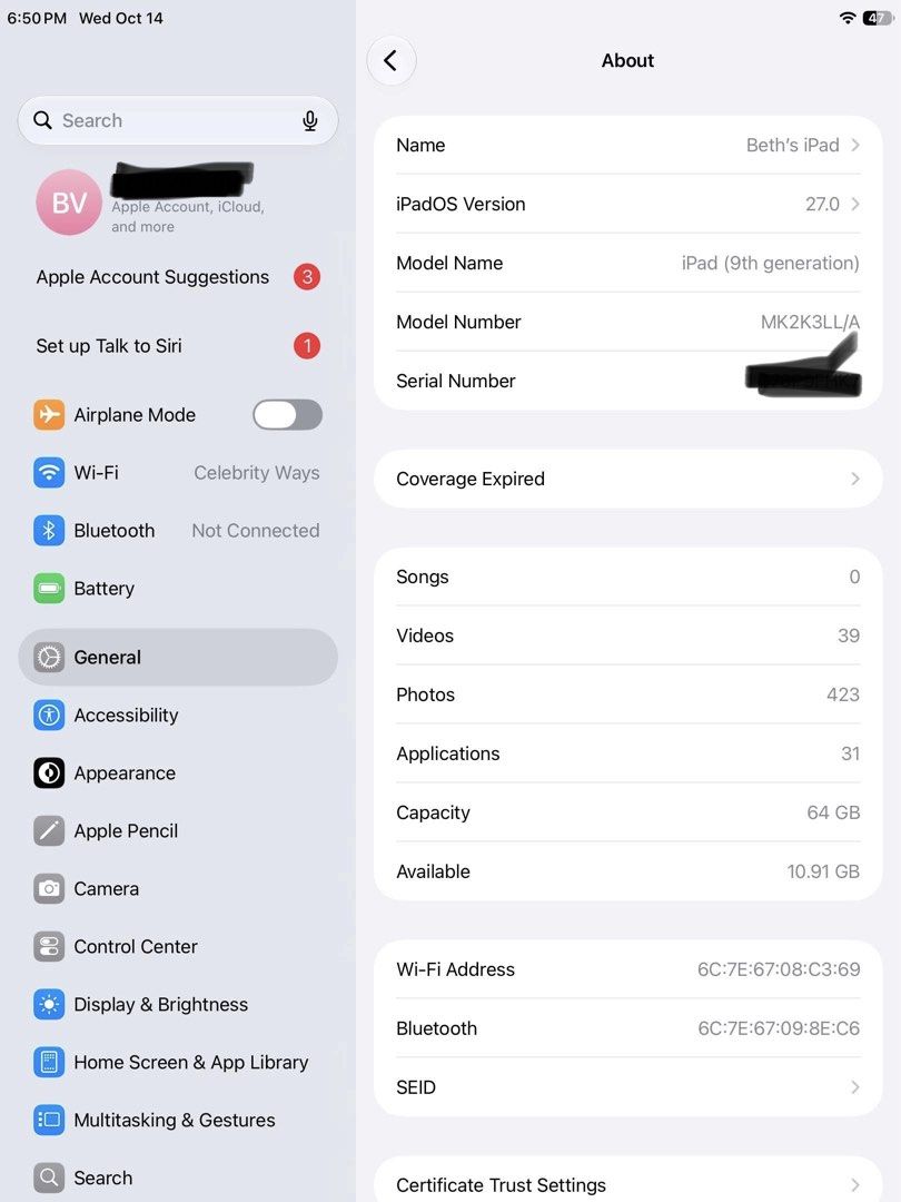 iPad 9th Generation 64GB (Category: iPad) located in Cavite. Submitted by crisreano20 (Listing ID 1467948889, Image 3). Description: .