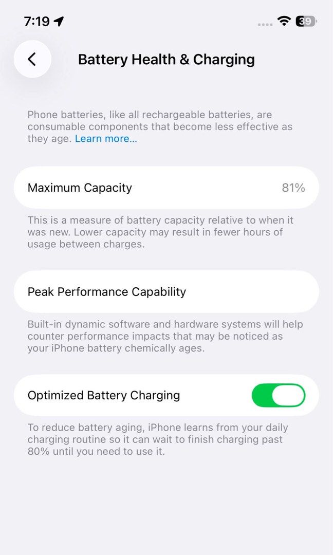 iPhone 12 128gb 81% BH (Category: iPhone 12 Series) located in Cavite. Submitted by crisreano20 (Listing ID 1467951086, Image 3). Description: Honest Issue: hindi nag fofocus camera pag portrait mode but it didn’t affect the performance. .