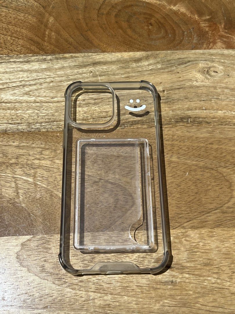 iPhone 13 Pro Max Phone Case with Card Sleeve Transparent (Category: Cases & Sleeves) located in Makati City. Submitted by hereasysupply (Listing ID 1468055450, Image 1). Description: Slight yellow-ing/discoloration of silicone material.