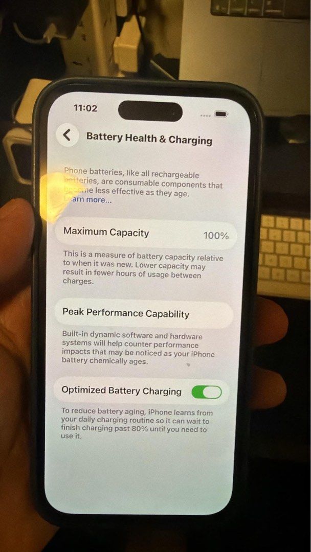iPhone 14 Pro Space Black (Category: iPhone 14 Series) located in Mandaluyong City. Submitted by justinpesigz (Listing ID 1468044858, Image 3). Description: Premium look, powerful performance, and ready to use! • 100% Battery Health – Newly replaced at the Apple Store • Openline – Works with any network • Good Condition – Pre-owned and well-maintained • With Original Apple Case • Includes a long USB-C to Lightning cable • No box included RFS: Upg