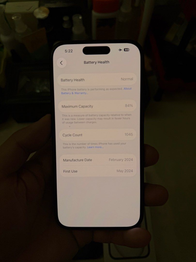 Iphone 15 256gb (Category: iPhone 15 Series) located in Arayat. Submitted by kanyeezus (Listing ID 1467975553, Image 3). Description: Iphone 15 256gb 84% batt health PASS sa barat & Lowballers. For sale only 30k or swap to gaming console,laptop 35k swapping value willing to add. Iphone 15 256gb 84% batt health Used condition Complete with box,og cable,receipts and 8 cases No issue Pampanga area Thank you.