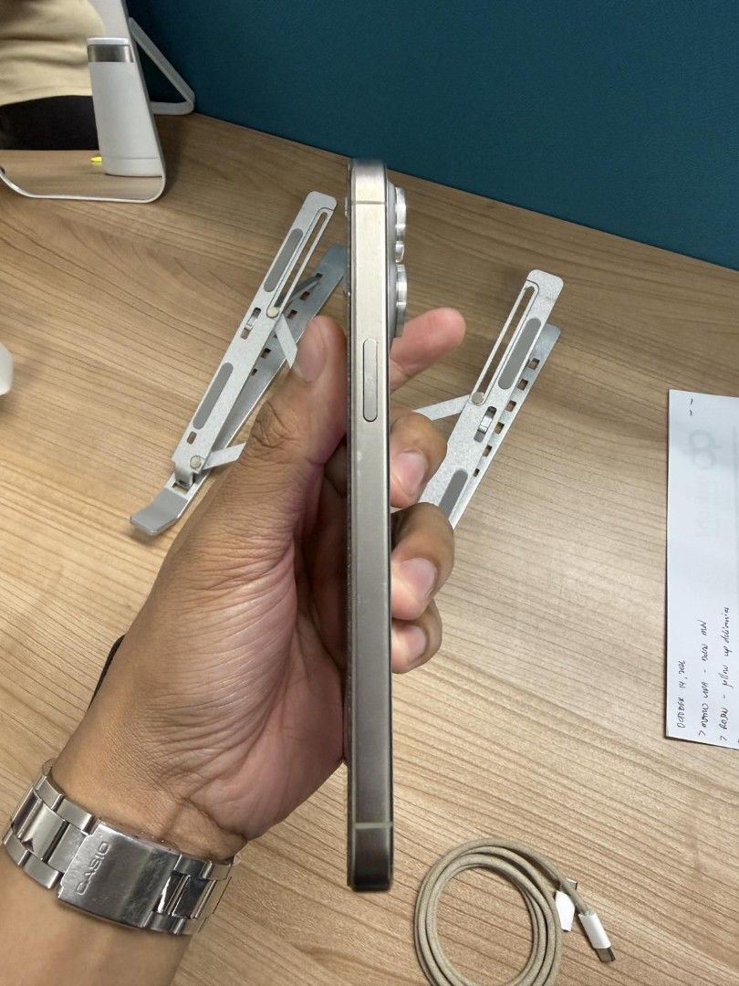 IPHONE 15 PRO MAX 256 gb (Category: iPhone 15 Series) located in Cavite. Submitted by serkennnnnn (Listing ID 1467845231, Image 3). Description: 📱 FOR SALE: IPHONE 15 PRO MAX 256GB – NATURAL TITANIUM (GRAY) 🤍 ✨ LADY-OWNED | WELL-TAKEN CARE OF! ✨ 💰 Price: PM for inquiries 📌 UNIT DETAILS: Model: iPhone 15 Pro Max Storage: 256GB Color: Natural Titanium (Gray) Battery Health: 87% Cycle Count: 913 SIM Status: Globe Factory-Locked (Openline can be 