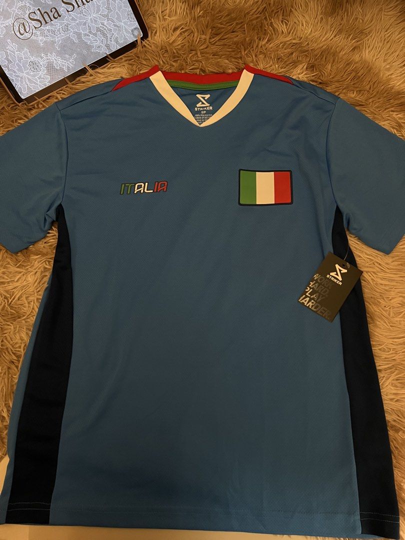 italy jersey (Category: Announcements) located in Quezon City. Submitted by sha_slni (Listing ID 1467939543, Image 1). Description: Striker Italia Football Jersey Blue S-M BNWT.