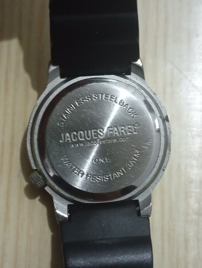 Jacques farel (Category: Women's Watches) located in Las Pinas. Submitted by quick_deals_great_finds2 (Listing ID 1468042534, Image 3). Description: Original good working condition Quartz with battery 25mm small.