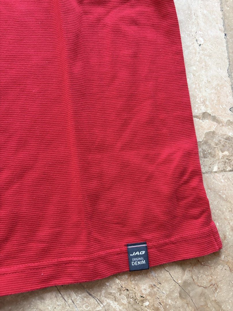 Jag Polo, Red (Category: Tshirts & Polo Shirts ) located in Quezon City. Submitted by tidyup.lara (Listing ID 1467840717, Image 2). Description: Size L Shoulder 17.5” Bust 42” Waist 42” Length 30” Condition 8/10: used but in good condition.