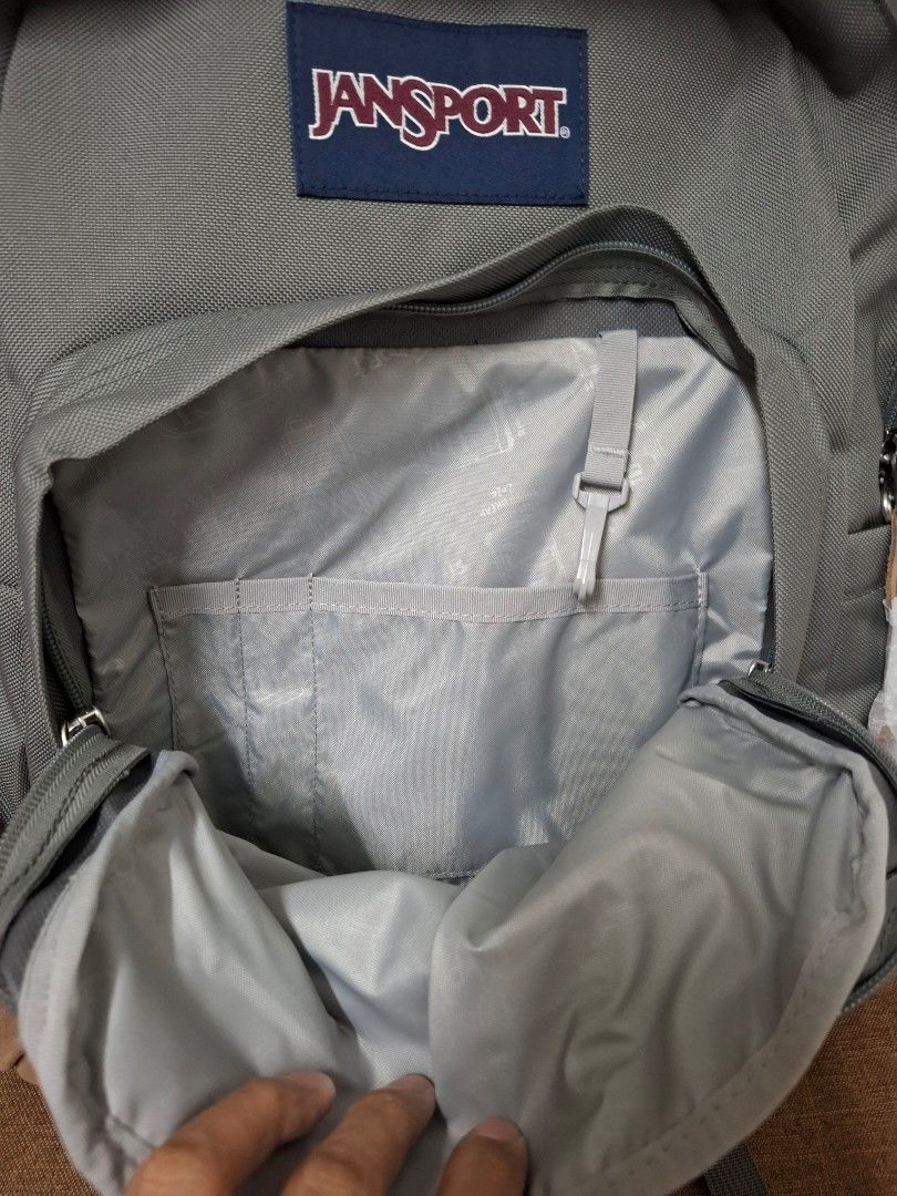 JanSport Right Pack Grey Backpack with Suede Bottom (Category: Backpacks) located in Makati City. Submitted by mayoinso (Listing ID 1468009859, Image 3). Description: Jansport Right Pack 28L Legit and Brand New Color: Graphite Grey - Capacity: 28L - Fabric: 915 Denier Cordura / Suede Leather bottom - One large main compartment - Side water bottle pocket - Dedicated 15-inch padded laptop compartment - Front utility pocket with zippered rain flap o