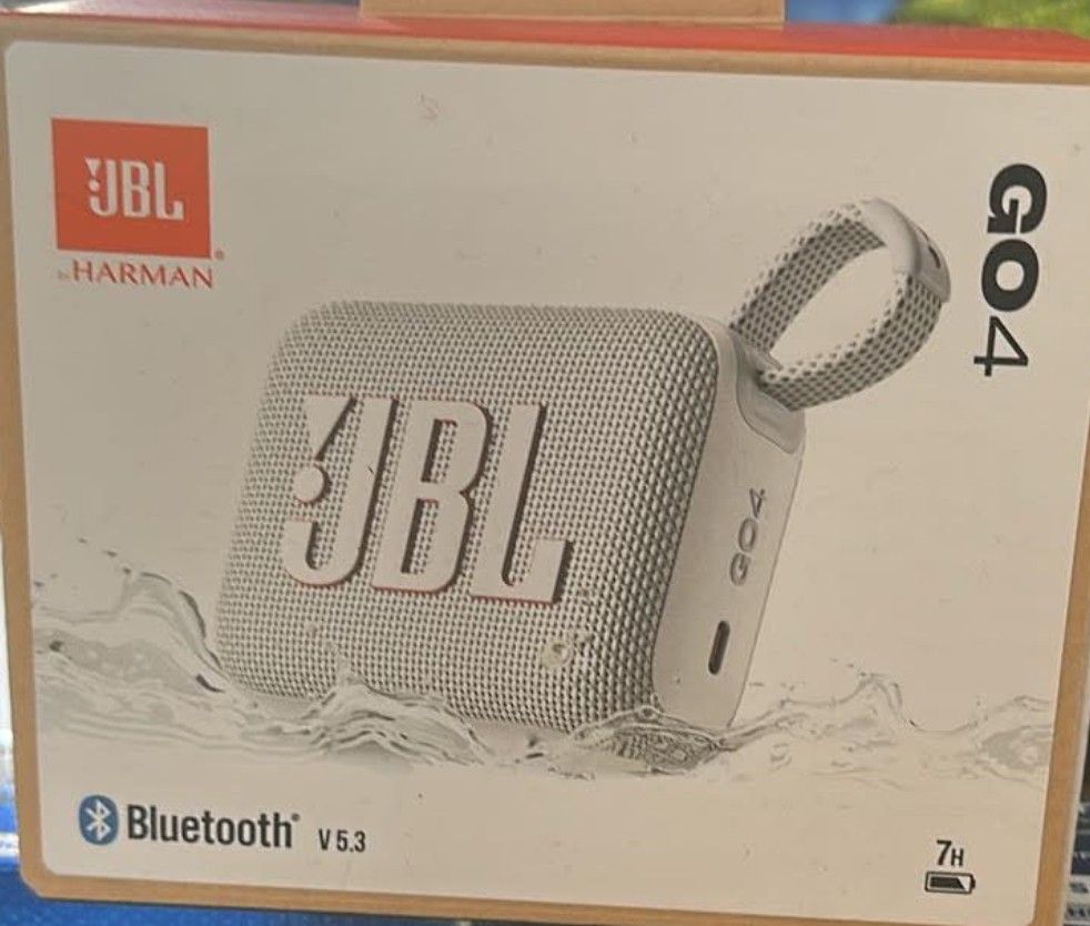 JBL Go 4 Portable Bluetooth Speaker (Category: Soundbars, Speakers & Amplifiers) located in Manila. Submitted by rimba96 (Listing ID 1467912566, Image 1). Description: - Model: JBL Go 4 Portable Bluetooth Speaker - Color: Clean White - Battery Life: Up to 7 hours + 2 extra hours with Playtime Boost - Durability: IP67 waterproof and dustproof design - Connectivity: Bluetooth 5.3 - Portability: Compact size with integrated loop strap for easy carry