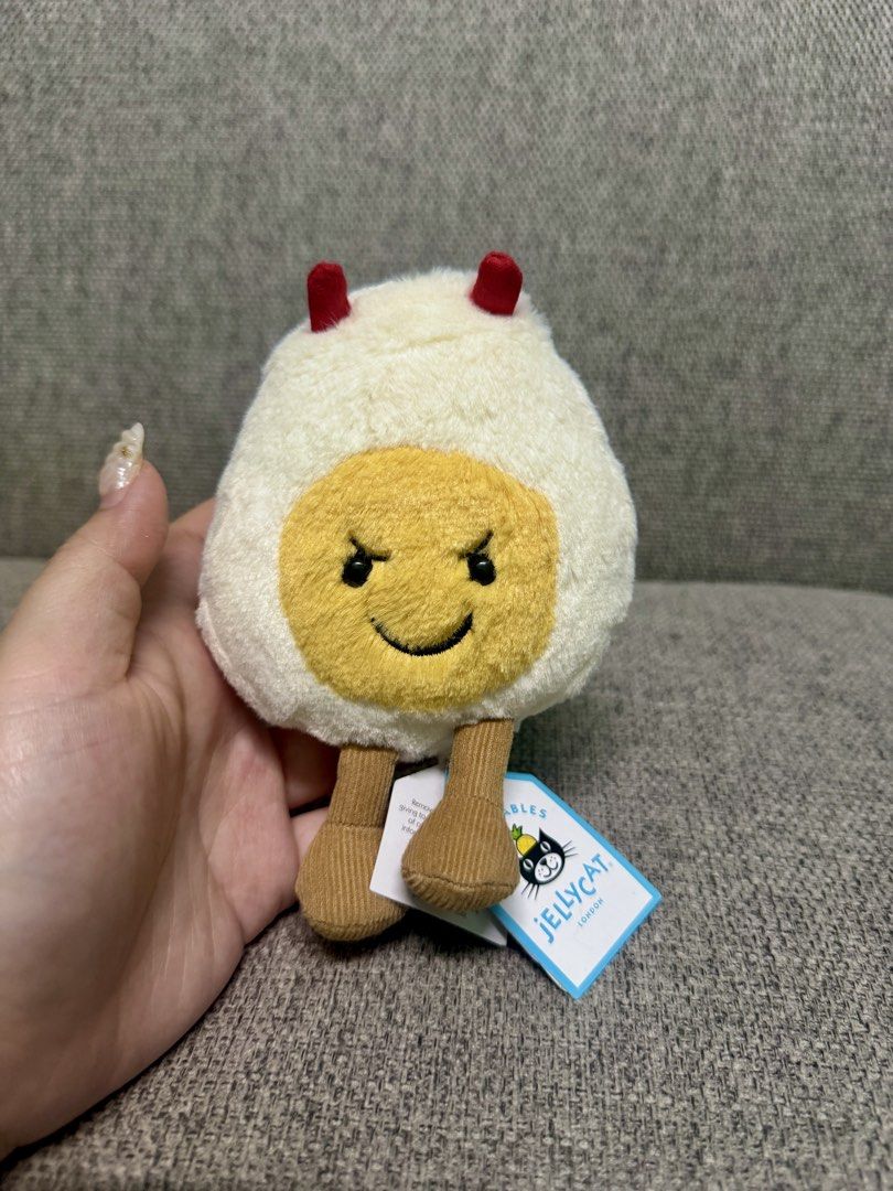 Jellycat Amuseables Devilled Egg (Brand New) (Category: Plushies & Soft Toys) located in Manila. Submitted by bcbg3217 (Listing ID 1468028076, Image 1). Description: ‼️PLEASE READ BEFORE BUYING‼️ Brand new condition with complete tags Retired Authenticity GUARANTEED (Please do your own checking too) No other jellycat inclusions 🎁 For gifting you may opt to add 150 for the small size dustbag Actual photos are posted No other issues or flaws unles