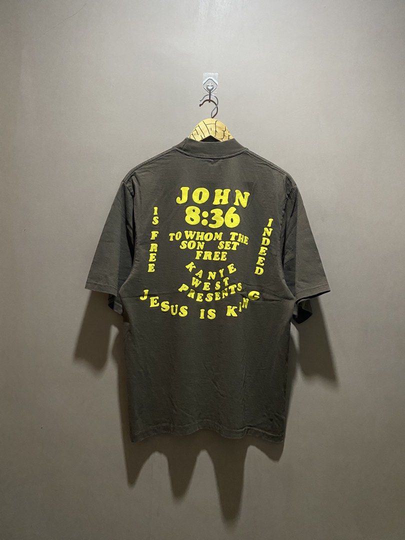 Jesus is King (Category: Tshirts & Polo Shirts ) located in Iloilo. Submitted by yulostreet.thrift (Listing ID 1467987986, Image 2). Description: Jesus is King Faded necktags 21Wx28L Best fit large Features a mega print on the front and spellout graphics on the back, puff print. Minor hairlines on the front.