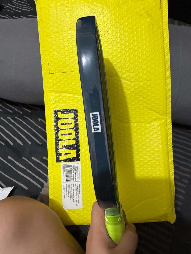 JOOLA Scorpeus Heat Vision 16mm Pickleball Paddle (Category: Racket and Ball Sports) located in Dasmarinas. Submitted by dekvance (Listing ID 1468058430, Image 2). Description: - Model: JOOLA Scorpeus Heat Vision (16mm thickness) - Condition: Like new with original cardboard hangtags and barcode sticker attached - Endorsement: Ben Johns signature hybrid paddle for power and control - Dimensions: 16" length, 8" width, 7.8oz average weight - Grip: 