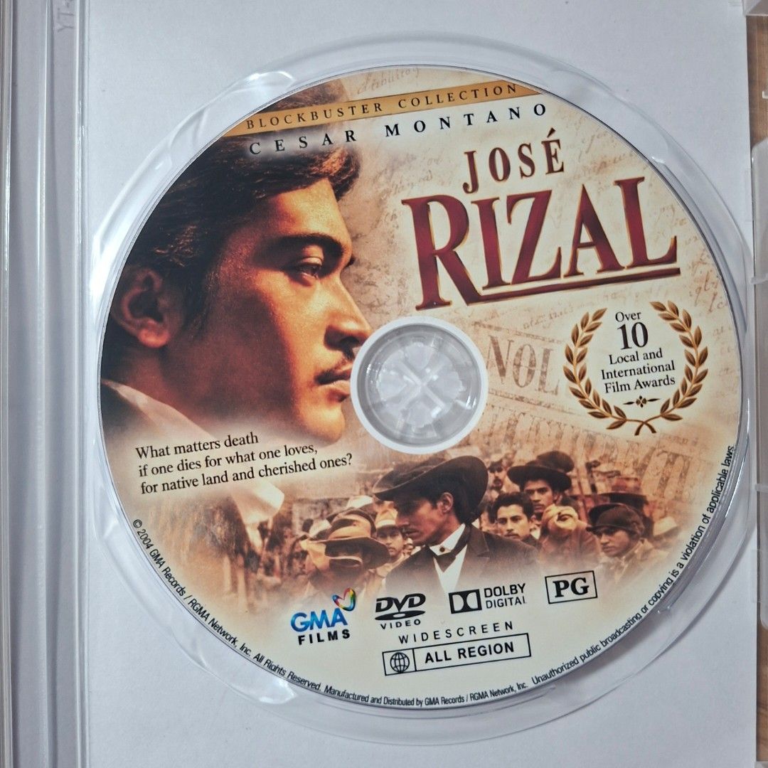 José Rizal (Custom DVD) (Category: CDs & DVDs) located in Kabankalan. Submitted by Videoshop.ph (Listing ID 1467890683, Image 3). Description: - Directed by Marilou Diaz-Abaya, starring Cesar Montano - Region free disc (plays globally) - Runtime: 175 minutes with English subtitles Brandnew Case and disc Note: This is a custom made dvd in best quality. Message us if you have title request..