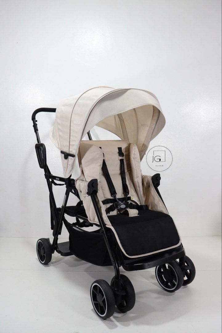 Katoji Tandem Stroller Double Stroller (Category: Strollers) located in Valenzuela. Submitted by jgalano1 (Listing ID 1467929916, Image 2). Description: Stroller Brand: KATOJI Two-Person Go Tandem Stroller 👶🏻👶🏻 Condition: Preloved from Japan, in good condition. Age Recommendation: Front seat: 6 months up to 20kg. Rear seat: 30 months (2.5 years) up to 20kg Features: - Front seat reclines for nap time - Supports up to 20kg per seat - Rear seat