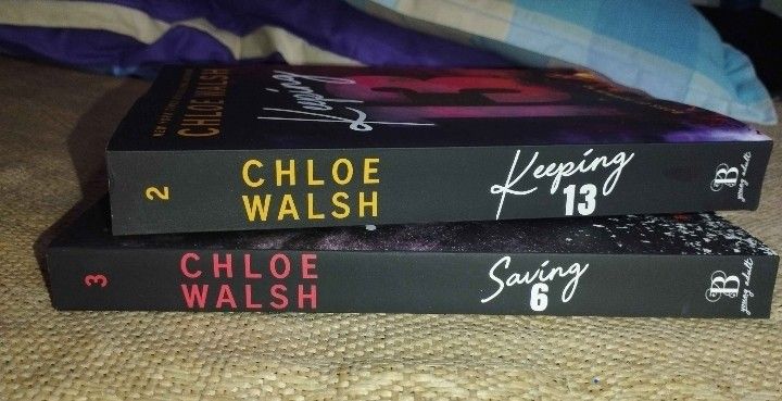 Keeping 13 and Saving 6 by Chloe Walsh (Category: Storybooks) located in Cainta. Submitted by zaff.ii (Listing ID 1468005699, Image 2). Description: - Set of 2 paperback books: Keeping 13 (Boys of Tommen #2) and Saving 6 (Boys of Tommen #3) - Author: Chloe Walsh - Publisher: Bloom Books - Condition: Clean covers, spines intact, good reading copies - Perfect addition to your romance book (OOP) - Selling as set. Last October 12 lang nabili. ✨ Brand