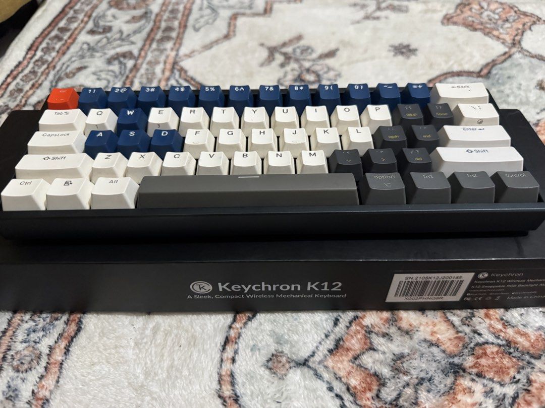 Keychron K12 Wireless Mechanical Keyboard (Category: Computer Keyboard) located in Manila. Submitted by crledwrd (Listing ID 1467901542, Image 1). Description: - Model: Keychron K12 Wireless Mechanical Keyboard (Compact Layout) - Condition: Fully functional, well-maintained, and ready for use - Switches: Hot-swappable board currently installed with AKKO Lavander switch and Gateron Brown - Inclusions: Original box and keycap puller tool - Extras: 