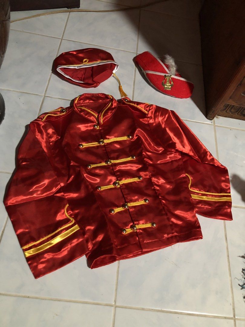 Kids / Teens Majorette Costume — Complete Set (Category: Occasions & Party Supplies) located in San Juan, La Union. Submitted by declutteringog7 (Listing ID 1468044463, Image 2). Description: 🎺 Kids / Teens Majorette Costume — Complete Set ₱500 lp Category: Kids & Babies > Costumes & Accessories ✨ What’s Included • ✅ Red Satin Marching Band Jacket — gold braid trim & brass buttons • ✅ White Satin Flare Pants — shiny satin finish • ✅ Red Beret Ha