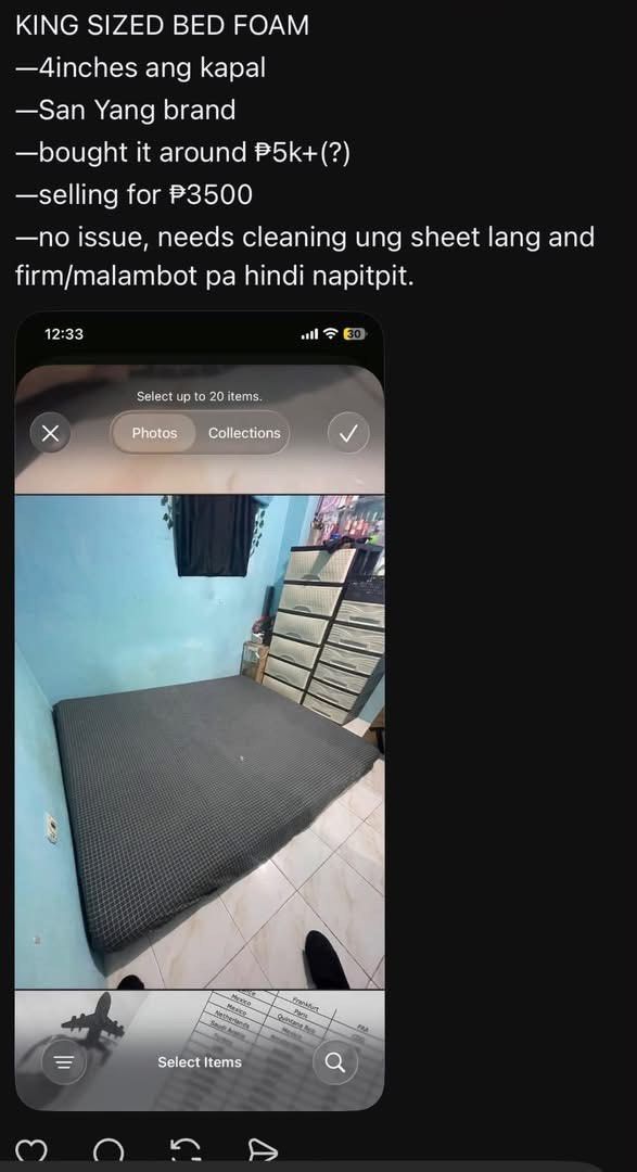 KING SIZED BED FOAM SAN-YANG BRAND (Category: Bed Frames & Mattresses) located in Taguig. Submitted by n.beautyyy (Listing ID 1467845951, Image 1). Description: LOC: MAKATI/TAGUIG .