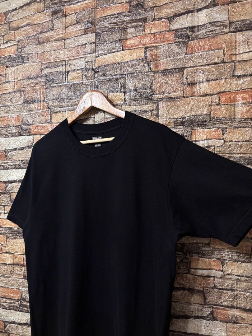 KIRKLAND PLAIN BLACK TEE (Category: Tshirts & Polo Shirts ) located in Davao. Submitted by angelothriftfinds (Listing ID 1467861793, Image 3). Description: KIRKLAND brand new condition dimension: 22” W | 33” L fit: L size issue: none mine: ₱200.