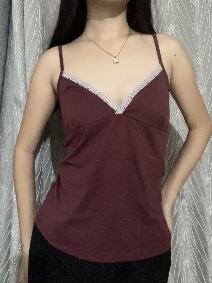 Y2K TOP LACE SEXY TOP MAROON TOP (Category: Sleeveless) located in Manila. Submitted by katrize (Listing ID 1467926339, Image 2). Description: .