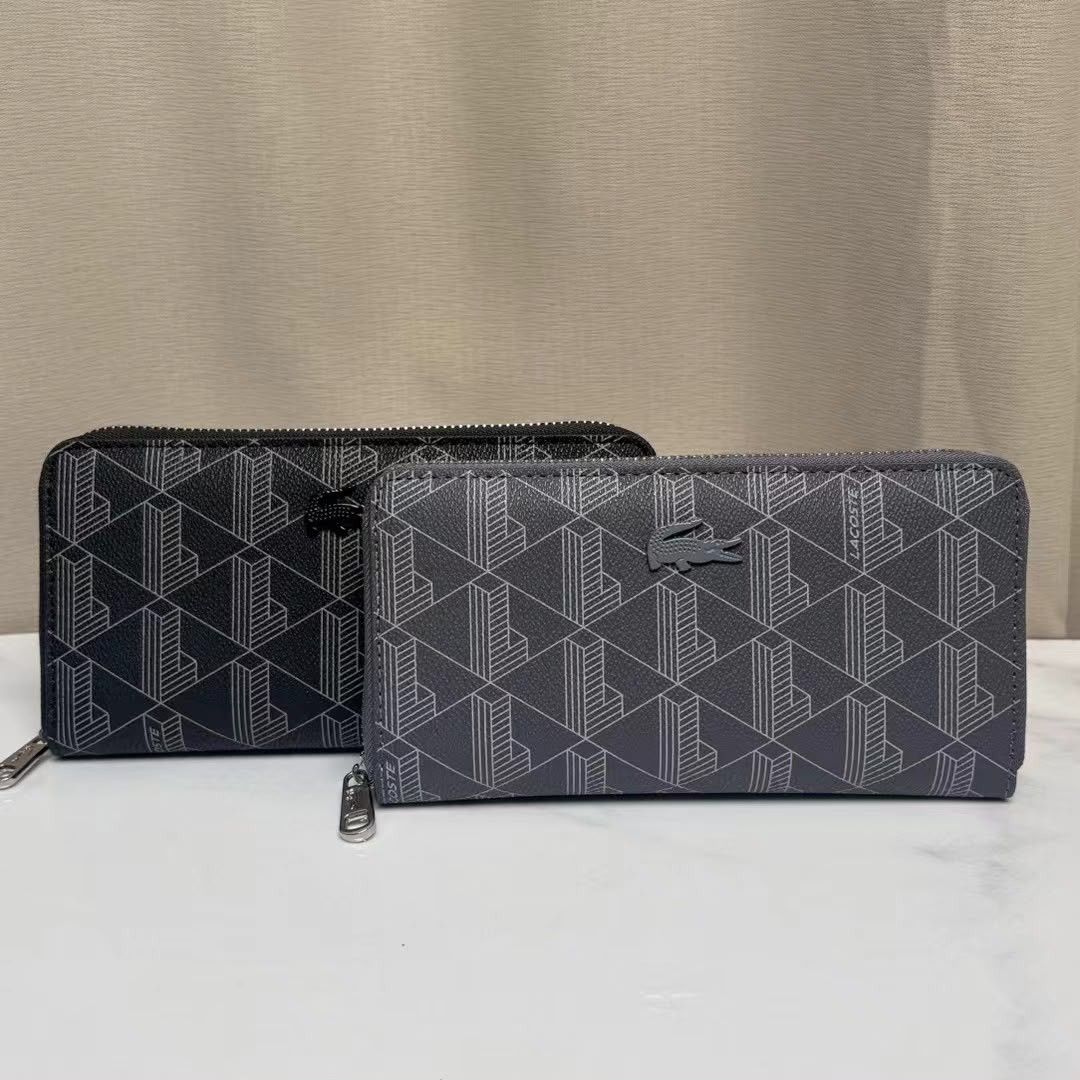 Lacoste Geometric Zip-Around Wallet (Category: Wallets & Card holders) located in Caloocan City. Submitted by luckyocean_e40f38 (Listing ID 1467857709, Image 1). Description: with box zip.