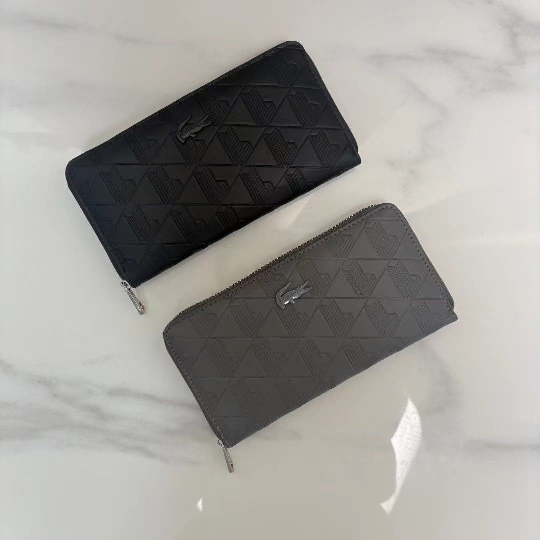 Lacoste Geometric Zip-Around Wallet (Category: Wallets & Card holders) located in Caloocan City. Submitted by luckyocean_e40f38 (Listing ID 1467857709, Image 2). Description: with box zip.