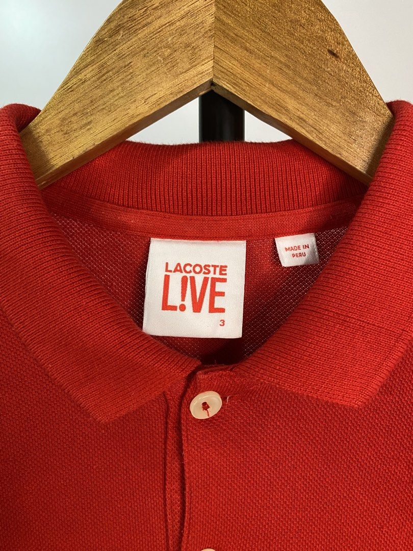 Lacoste Live Polo Shirt (Category: Tshirts & Polo Shirts ) located in Bacolod City. Submitted by hayymeeh.finds (Listing ID 1467981906, Image 3). Description: (Authentic) Lacoste Live Polo Shirt - Red Size: Size 3 on tag (Small) Measurements: Width: 19"| Length: 27" Condition: good as new, flawless, 9.8/10 color rate Price: ₱1,480 negotiable and free shipping 📍 Location: Bacolod City 🚚 Shipping: (J&T / Meet-up if available) 💳 Payment: (GCash /