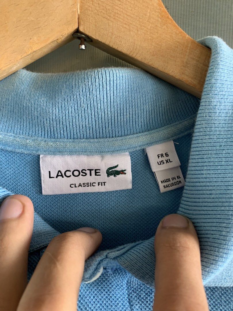 Lacoste Polo shirt (Category: Tshirts & Polo Shirts ) located in Mexico. Submitted by rabbit.hole_thrift (Listing ID 1467884903, Image 3). Description: Lacoste Polo Shirt Classic Fit size 6 on tags 25x30 need wash.