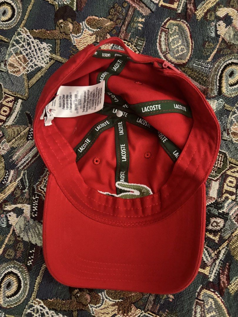Lacoste Red Baseball Cap with Oversized Crocodile Logo (Category: Caps & Hats) located in Manila. Submitted by shopmik4scloset (Listing ID 1467983348, Image 3). Description: Hi 👋🏽 Yes, it’s available :) Authentic & No issues LP POSTED 📍: Sampaloc Manila 🚚: Lalamove or J&T 💵: Gcash or Bank Transfer No meet ups, cod or free sf ! .