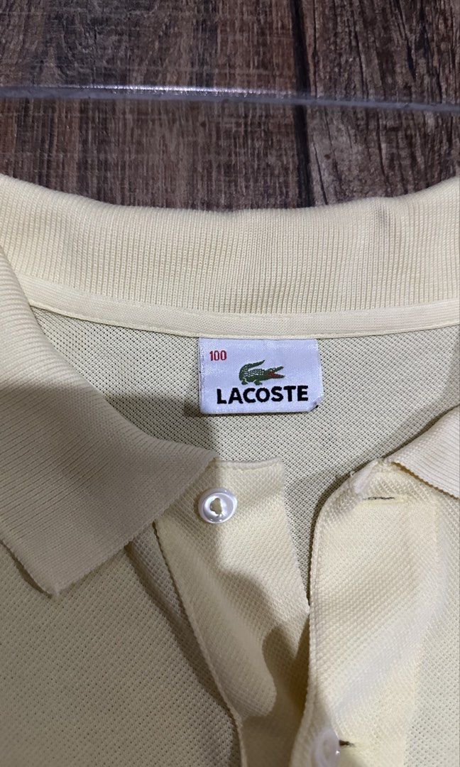 LACOSTE YELLOW (Category: Tshirts & Polo Shirts ) located in Manila. Submitted by urban-vintage_2 (Listing ID 1467851096, Image 3). Description: ISSUE: NONE ( NEED WASH ) MOP :GCASH ( NO COD ) SHIP VIA : LALAMOVE & J&T LOCATION : PASIG CITY LENGTH : 26 WIDTH : 22-23.
